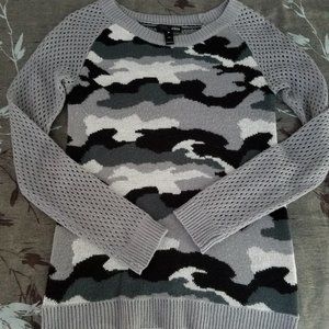 Aqua Camouflage Sweater XS